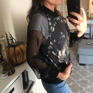 Jackets & Coats - Sheer sleeve bomber Jackets & Coats - Sheer sleeve bomber